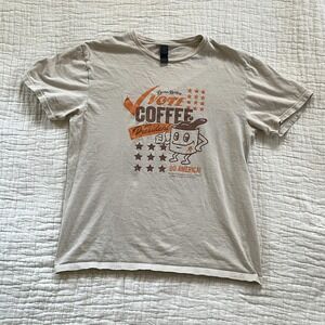 Cute Graphic Tee "vote coffee" Womens M